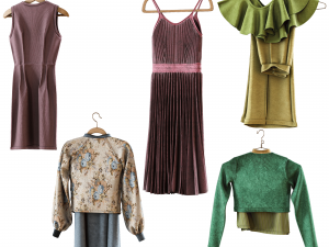Set of clothes on hanger PBRlow poly 4k 3D Model