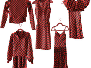 Set of clothes on hanger PBRlow poly 4k 3D Model