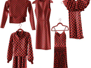 Set of clothes on hanger PBRlow poly 4k 3D Model