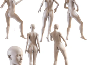 Female mannequin collection vol 03 Pbr Low Poly 3D Model