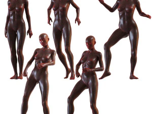 Female mannequin collection vol 03 Pbr Low Poly 3D Model