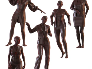 Female mannequin with clothes pbr low poly vol 03 3D Model