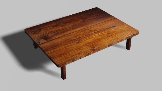 wooden table low-poly Model 3D .c4d .max .obj .3ds .fbx .stl .blend