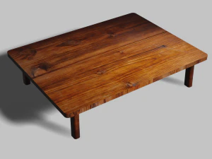 drewniany st&oacute;ł low-poly Model 3D