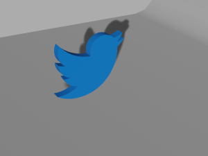 twitter bird logo low-poly 3D Model