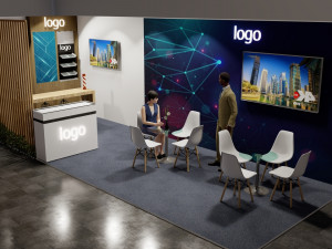 4 in 1 Exhibition stand Modèle 3D