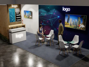 Estande de exposi&ccedil;&atilde;o 4 em 1 Modelo 3D
