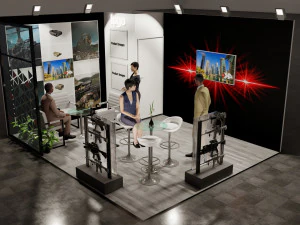Estande de exposi&ccedil;&atilde;o 4 em 1 Modelo 3D