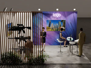 Estande de exposi&ccedil;&atilde;o 4 em 1 Modelo 3D