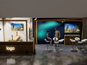 Estande de exposi&ccedil;&atilde;o 4 em 1 Modelo 3D
