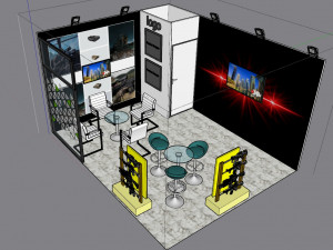 4 in 1 Exhibition stand Modèle 3D