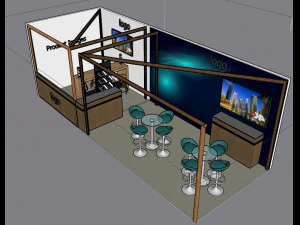 Estande de exposi&ccedil;&atilde;o 4 em 1 Modelo 3D