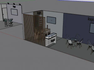 Estande de exposi&ccedil;&atilde;o 4 em 1 Modelo 3D