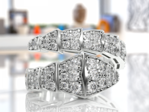 bvlgari snake diamonds ring 3d print model 3D Model