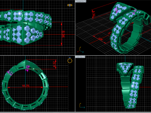 bvlgari snake diamonds ring 3d print model 3D Model