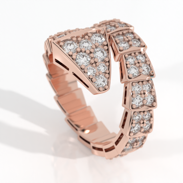 bvlgari snake diamonds ring 3d print model 3D Model in Jewellery 3DExport