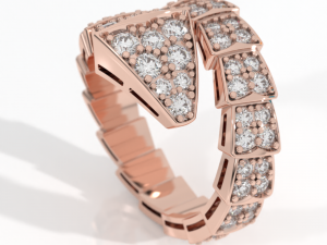 bvlgari snake diamonds ring 3d print model 3D Model