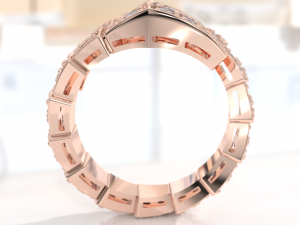 bvlgari snake diamonds ring 3d print model 3D Model