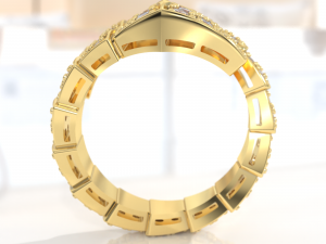 bvlgari snake diamonds ring 3d print model 3D Model