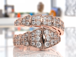 bvlgari snake diamonds ring 3d print model 3D Model