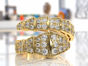 bvlgari snake diamonds ring 3d print model 3D Model