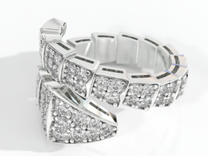 bvlgari snake diamonds ring 3d print model 3D Model