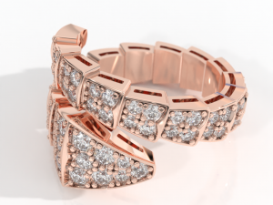 bvlgari snake diamonds ring 3d print model 3D Model
