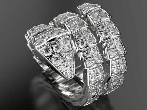 Bvl snake diamonds ring 3d print model 3D Print Model
