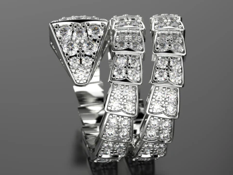 Bvl snake diamonds ring 3d print model 3D Print Model