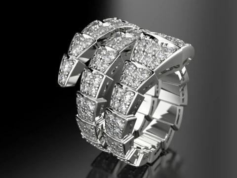 Bvl snake diamonds ring 3d print model 3D Print Model