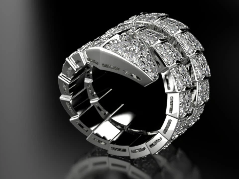 Bvl snake diamonds ring 3d print model 3D Print Model