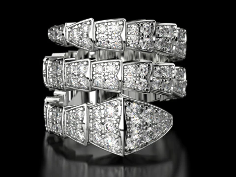 Bvl snake diamonds ring 3d print model 3D Print Model