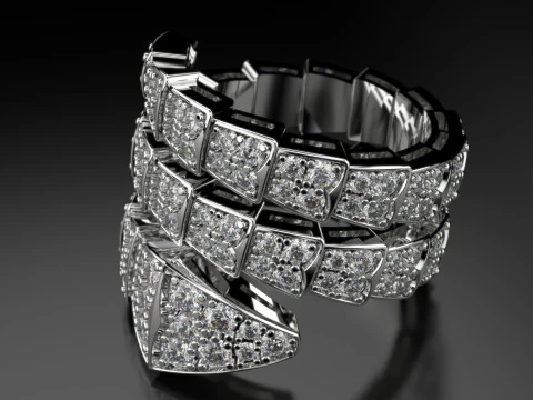 Bvl snake diamonds ring 3d print model 3D Print Model