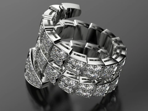 Bvl snake diamonds ring 3d print model 3D Print Model