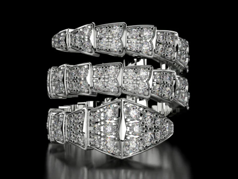Bvl snake diamonds ring 3d print model 3D Print Model