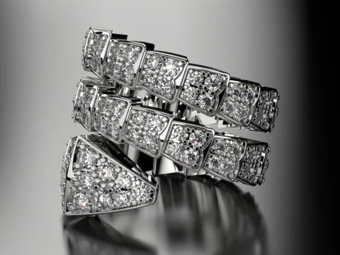 Bvl snake diamonds ring 3d print model 3D Print Model