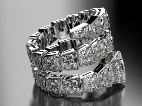 Bvl snake diamonds ring 3d print model 3D Print Model