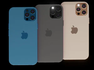 iphone 12 pro alle offici&euml;le kleuren vr - ar - low-poly 3d 3D Model