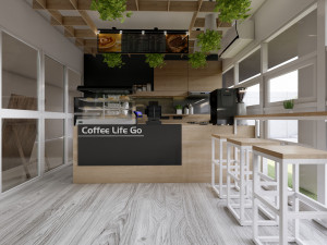 Scandinavian Coffee Shop 3D Model