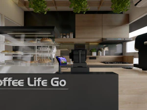 Scandinavian Coffee Shop 3D Model