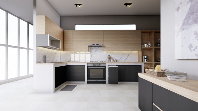 Scandinavian Kitchen Set 3D मॉडल .c4d .max .obj .3ds .fbx .stl .blend 
