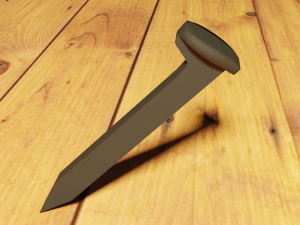 railway crutchhook-headed spike 3D Model