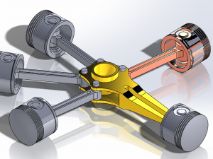 radial engine assembly 3D Model