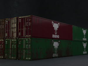 20 containers 20-40HC Modello 3D