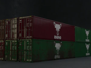 20 containers 20-40HC 3D Model