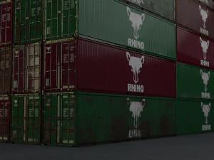 20 containers 20-40HC 3D Model