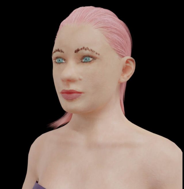 light skin lady 3D Model .c4d .max .obj .3ds .fbx .stl .blend 