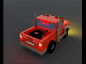 voxel lowpoly trucks 3D Model