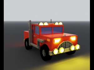 voxel lowpoly trucks 3D Model