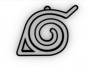 naruto konoha keychain Modelo de Impressão 3D